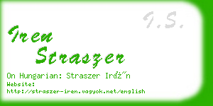 iren straszer business card